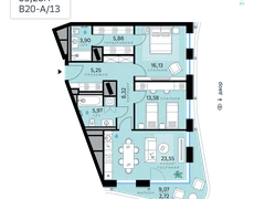 2-ком, 85.28 кв.м., 3/13эт.