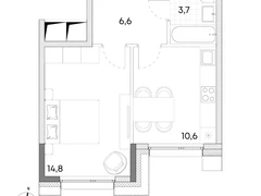 1-ком, 35.7 кв.м., 4/7эт.